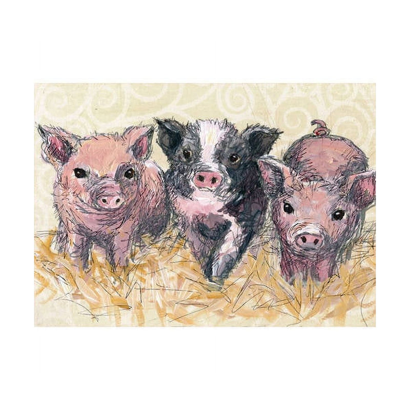 Oopsy Daisy's Three Piglets Canvas Wall Art - Size 14x10