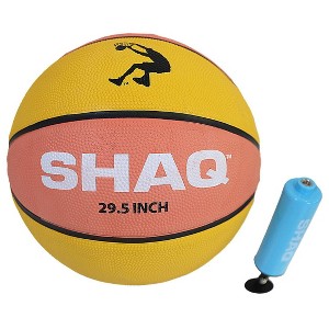 SHAQ Composite Basketball 29.5" Deflated with Mini Pump Mens Basketball Indoor Outdoor Basketball Size 7 Basketball SHAQ