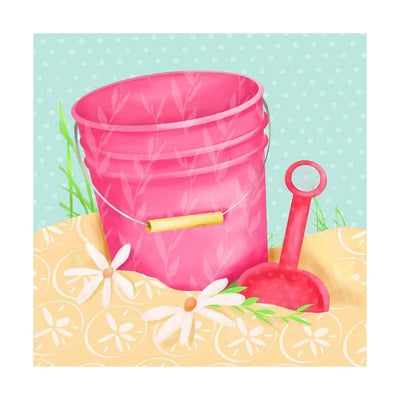 Oopsy Daisy's Shovel and Pink Pail Canvas Wall Art - Size 10x10