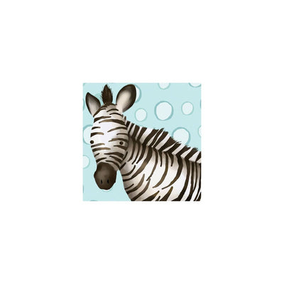 Oopsy Daisy's Timmy the Zebra - Blue Canvas Wall Art - Size 10x10