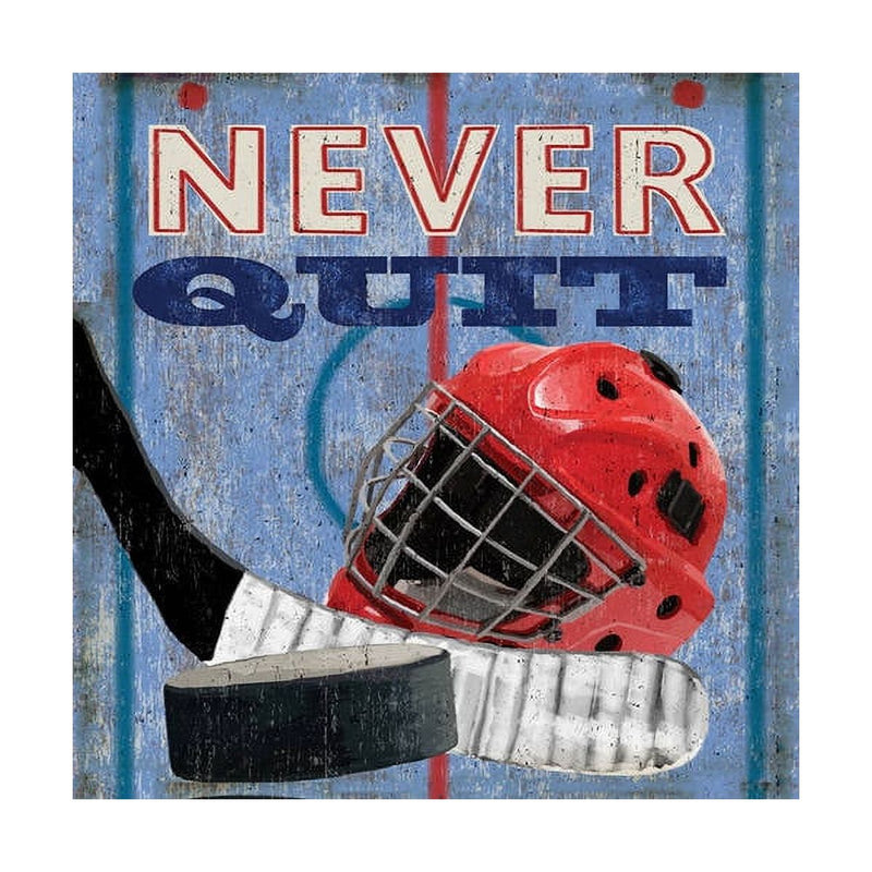 Oopsy Daisy's Never Quit - Hockey Canvas Wall Art - Size 14x14