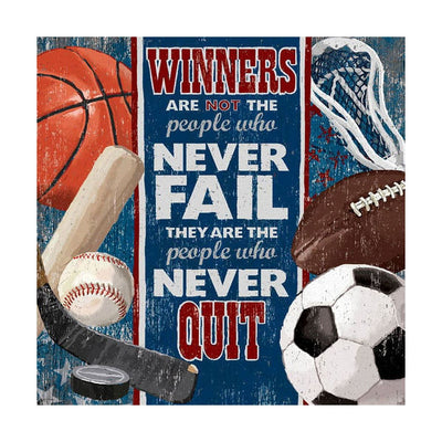 Oopsy Daisy's Winners Never Quit Canvas Wall Art - Size 18x18