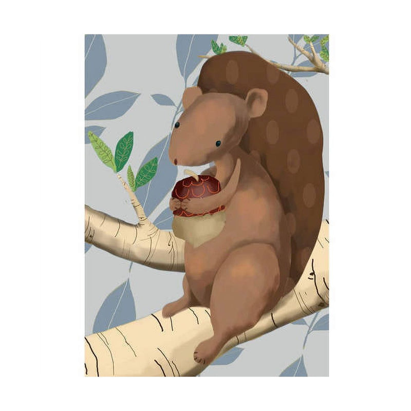 Oopsy Daisy's Sal The Squirrel - Blue Canvas Wall Art - Size 10x14
