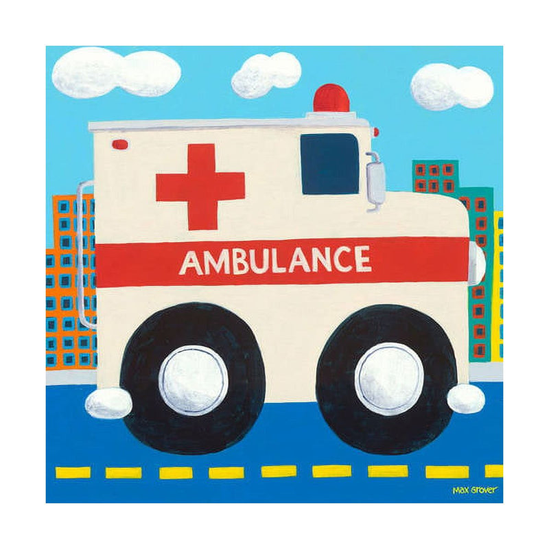 Oopsy Daisy's Ambulance Canvas Wall Art - Size 10x10