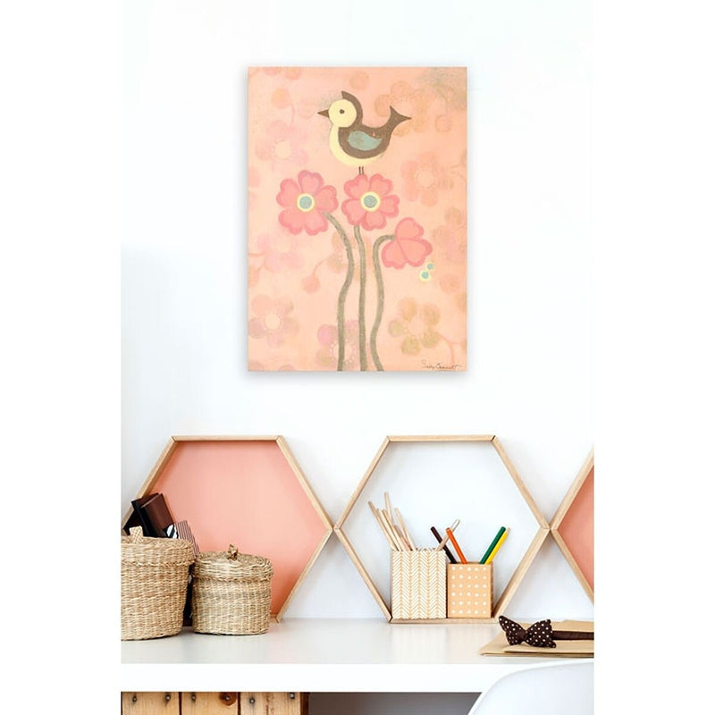 Oopsy Daisy's Love Bird - Pink Canvas Wall Art - Size 10x14