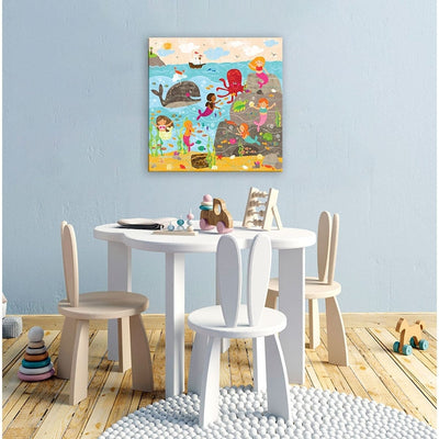 Oopsy Daisy's Mermaid Mingle and Play Canvas Wall Art - Size 18x18