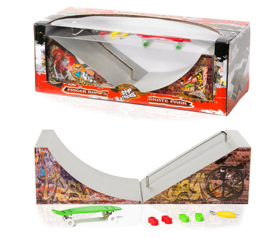 Grip and Tricks - RAMPS FOR FINGER SKATE - QUATERPIPE - Fingerboard - Penny Board : Dimensions: 28 X 12 X 10 cm