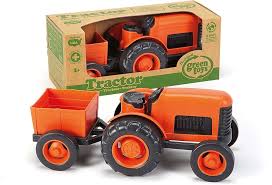 Green Toys Orange Tractor  BPA-Free Recycled Plastic Farm