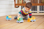 Green Toys Construction Truck 3-Pack â€“ BPA-Free Recycled Plastic Toy Vehicles with Scooper, Mixer, Dump Truck & Dog Figure